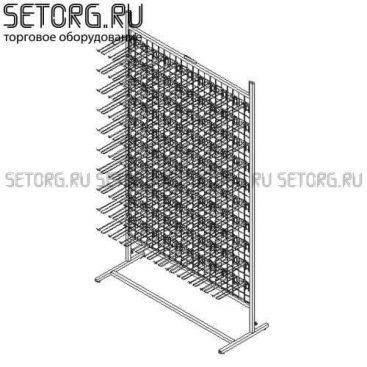 Торговая стойка с крючками на сетке