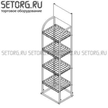 Торговая стойка с корзинами усиленная