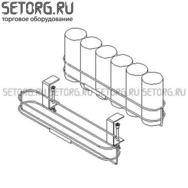 Торговый дисплей навесной с полкой для банок