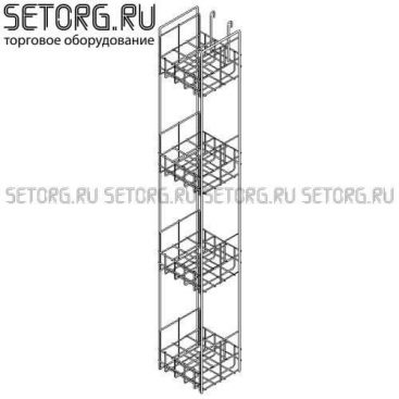 Навесной торговый дисплей с полками | Торговое оборудования из проволоки | SeTorg.RU