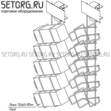 Торговая навеска с карманами | Торговое оборудования из проволоки | SeTorg.RU