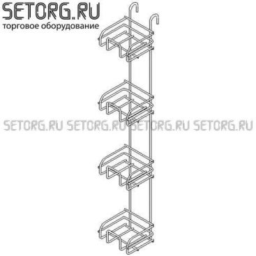 Навесной торговый дисплей с полками Plaster 4 | Торговое оборудования из проволоки | SeTorg.RU
