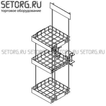Навесной торговый дисплей с полками | Торговое оборудования из проволоки | SeTorg.RU