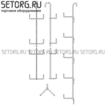 Вертикальная торговая навеска с крючками | Торговое оборудования из проволоки | SeTorg.RU