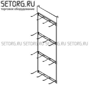 Навеска торговая двухрядная с крючками | Торговое оборудования из проволоки | SeTorg.RU