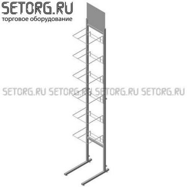 Торговая стойка с крючками 6х2 | Торговое оборудования из проволоки | SeTorg.RU